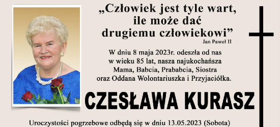 Ostatnie pożegnanie śp. Czesławy Kurasz
