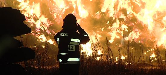 Ogromny pożar sortowni odpadów koło Jasła (VIDEO, ZDJĘCIA)