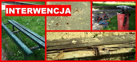 INTERWENCJA: Potłuczone szkło, zniszczone ławki, wyrwane deski (ZDJĘCIA)
