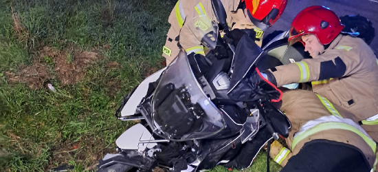 AKTUALIZACJA: LALIN. Wypadek! Osobówka zderzyła się z motocyklem (ZDJĘCIA)