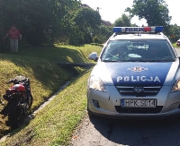 Pies wbiegł pod koła. Ranny motocyklista
