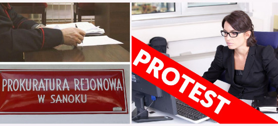 Protest pracowników sanockiej prokuratury. Niektórzy zarabiają 1530 zł