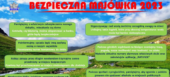 MAJÓWKA: Zadbaj o bezpieczeństwo swoje i najbliższych
