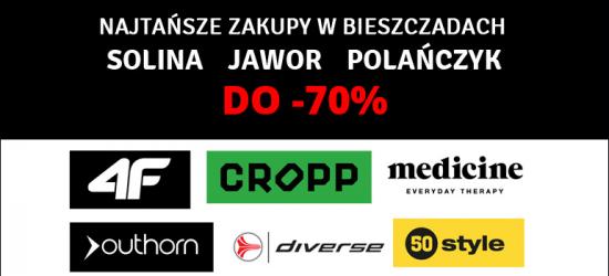 TOTALNA WYPRZEDAŻ do -70% SOLINA – POLAŃCZYK. 4F, CROPP, MEDICINE, OUTHORN, DIVERSE, 50STYLE