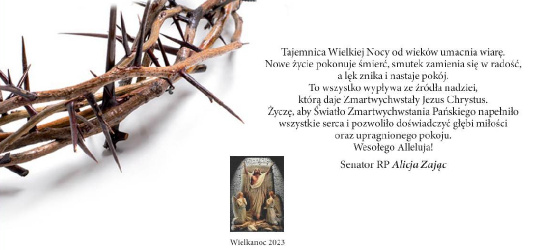 Życzenia świąteczne senator ALICJI ZAJĄC. „Życzę doświadczenia głębi miłości i pokoju!”