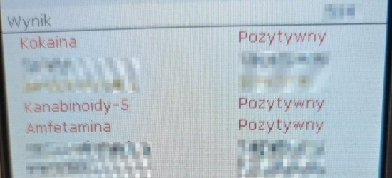 REGON: Kierował pod działaniem kokainy, amfetaminy i marihuany