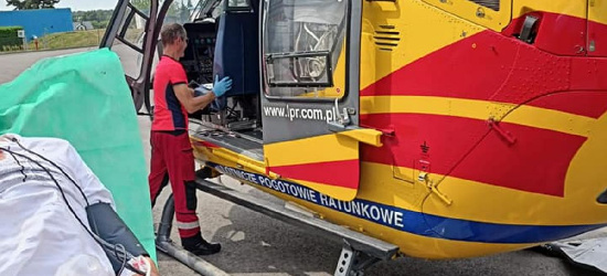 PODKARPACIE. Na terenie zakładów mięsnych mężczyzna doznał urazu. Interweniował śmigłowiec (ZDJĘCIA)