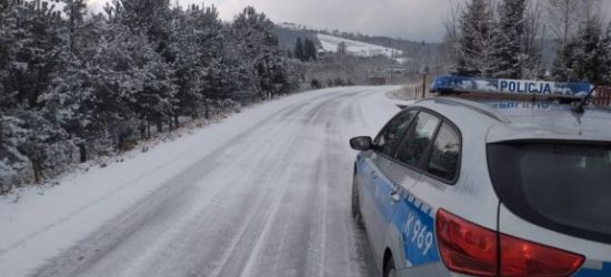 Pierwszy śnieg na drogach. Ślisko na jezdni