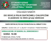 TSV Sanok: Nabór do sekcji piłki siatkowej chłopców