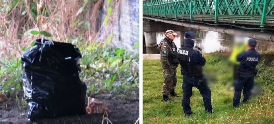 SANOK. Worek śmieci podrzucony pod most! 500 zł mandatu dla „śmieciarza”! (ZDJĘCIA)