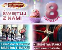 Maraton Fitnessu i Mistrzostwa Sanoka w wyciskaniu sztangi leżąc na 8 urodziny Energy Fitness Club
