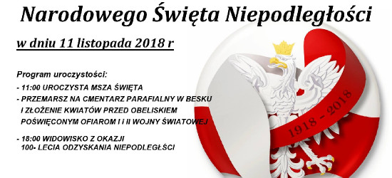 GMINA BESKO: Uroczystości 11 listopada. 100. rocznica